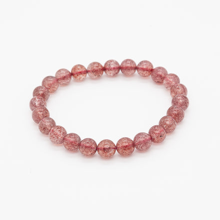 8mm Round Beads | Strawberry Quartz Gemstone Bracelet