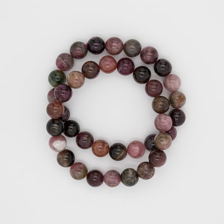 9mm Round Tourmaline Bead Bracelet | Stretch Design