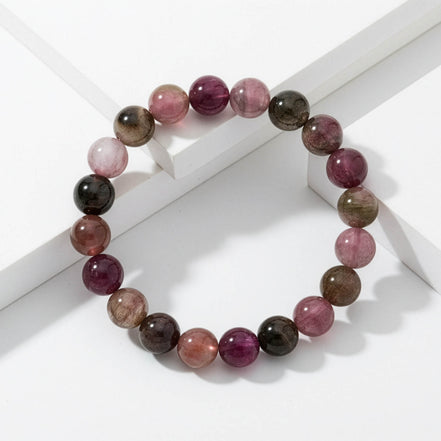 9mm Round Tourmaline Bead Bracelet | Stretch Design