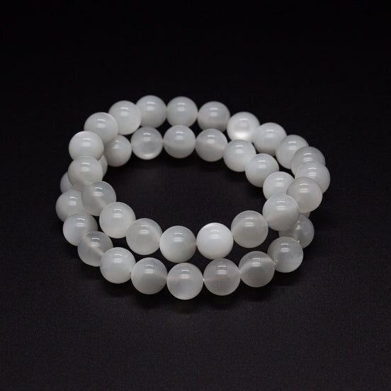 A Whisper of Moonlight | Our 10mm White Moonstone Bracelet